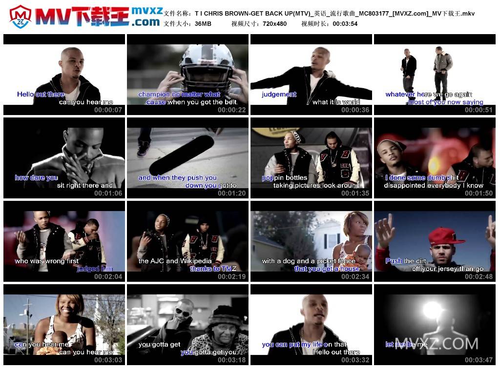 T I CHRIS BROWN-GET BACK UP(MTV)_英语_流行歌曲_MC803177